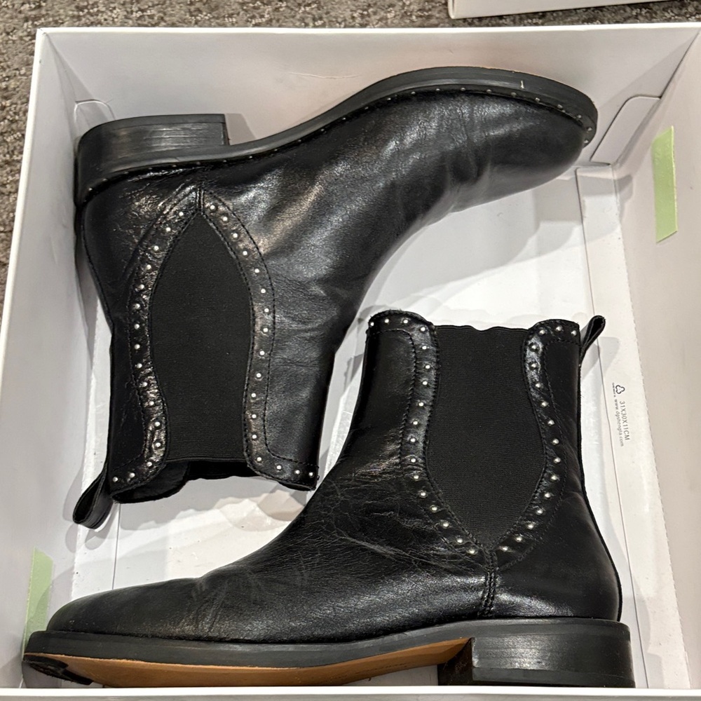 Rebecca Minkoff Black Ankle Boots with Silver Studs